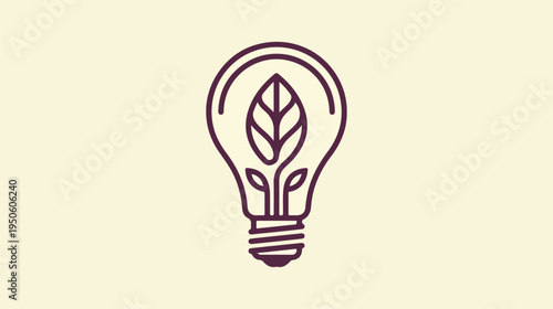 Eco friendly light bulb with a green leaf inside representing sustainable energy and environmental innovation.