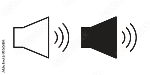 Volume icon concept. Glyph and line vector illustrations on white background
