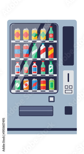 Vending Machine with Assorted Drinks and Snacks
