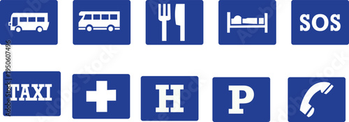 Abstract blue vector illustration featuring a set of 3D medical icons including a hospital cross sign and yen currency symbol for health finance design