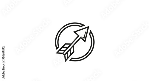 Uplifting arrow in a circle icon representing business growth, success, target achievement, progress, and forward momentum. Vector illustration.
