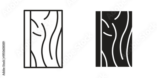 Wood board icon concept. Glyph and line vector illustrations on white background