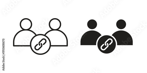 Affiliate link icon illustration for web design. filled flat icons