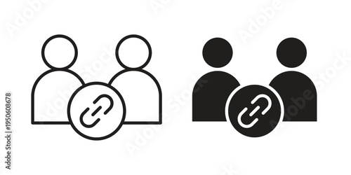Affiliate link icon illustration for web design. filled flat icons