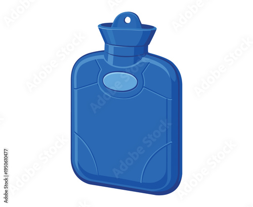 Simple Blue Rubber Hot Water Bottle Illustration