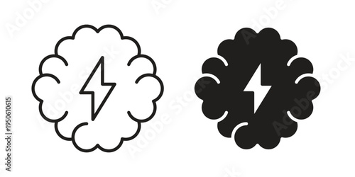 Brainstorm icon illustration for web design. filled flat icons