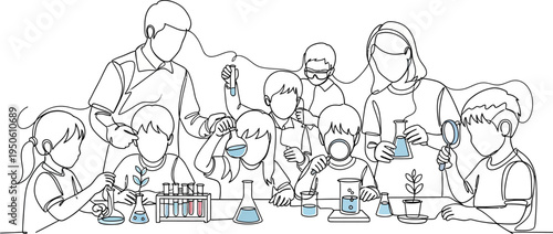 children in science class with teacher