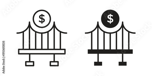 Bridging loan icon illustration for web design. filled flat icons