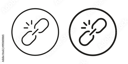 Broken link icon illustration for web design. filled flat icons