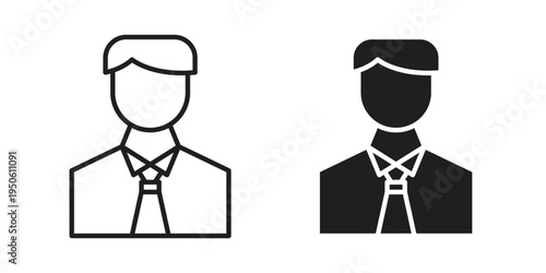 Businessman icon illustration for web design. filled flat icons
