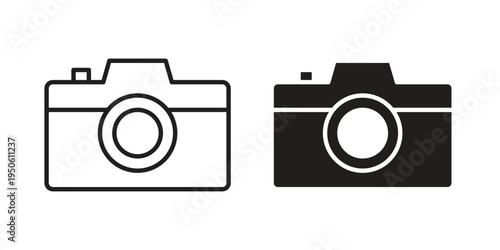 Camera icon illustration for web design. filled flat icons
