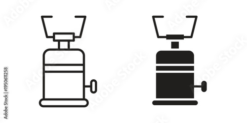 Camping gas icon illustration for web design. filled flat icons
