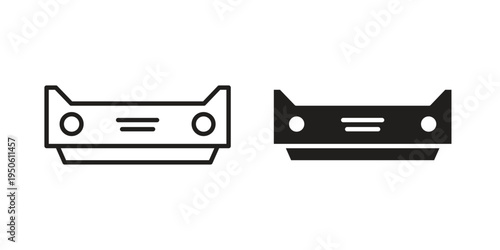 Car bumper icon illustration for web design. filled flat icons