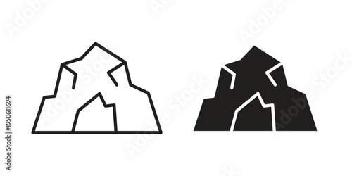 cave icon illustration for web design. filled flat icons