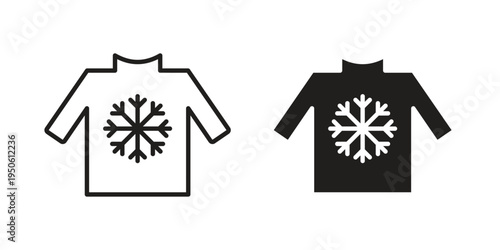 Christmas sweater icon illustration for web design. filled flat icons