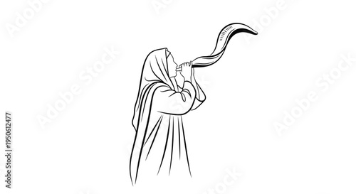 angel blowing shofar