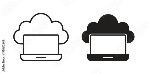 Cloud computing icon illustration for web design. filled flat icons