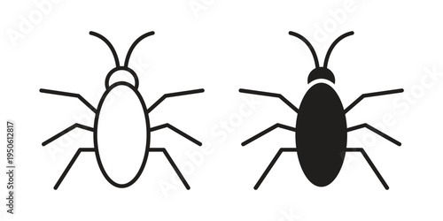 Cockroach icon illustration for web design. filled flat icons