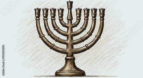 menorah on white background