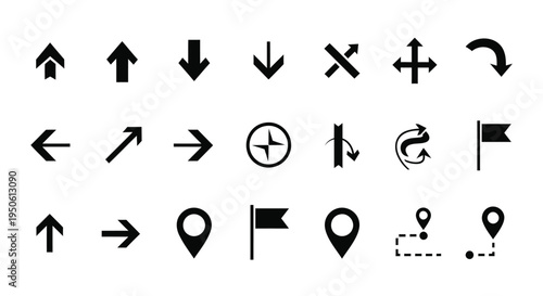 Set of 20 navigation icons vector
