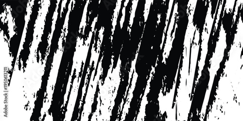 Straight line vector brush strokes. Black hand drawn stripes, smears. Chinese or Japanese calligraphy brushstrokes set. Rough grunge thick paint line texture. Vector sketch rectangle text boxes