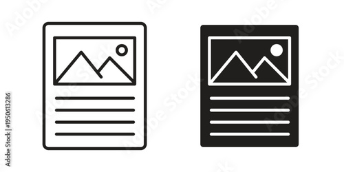 Content icon illustration for web design. filled flat icons