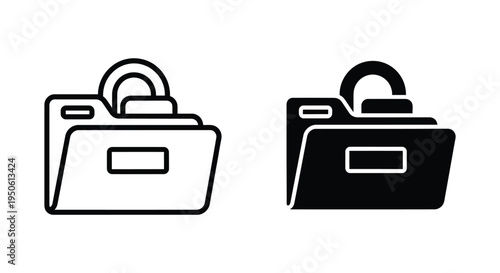 Folder Security Lock Icon Commercial Graphics