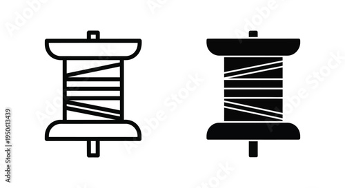 Thread Spool Icon Craftsmanship Design Vector