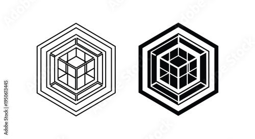 Geometric Cube Structure Abstract Design