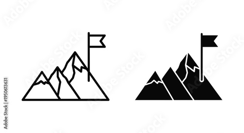 Mountain Summit Flag Achievement Commercial Icon