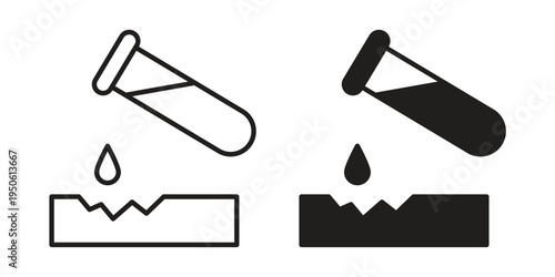 Corrosive substance icon illustration for web design. filled flat icons