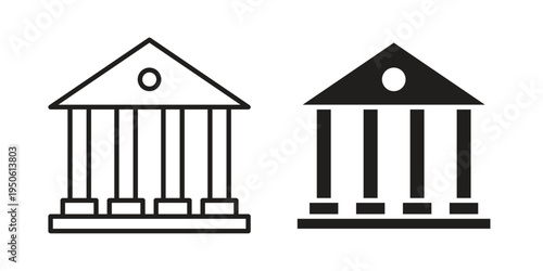 Courthouse icon illustration for web design. filled flat icons