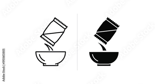 Packet Pouring Bowl Ingredients Preparation