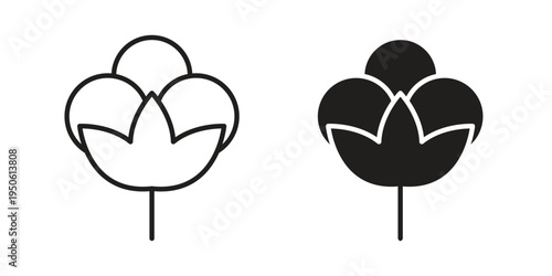 Cotton icon illustration for web design. filled flat icons