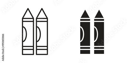 Crayon icon illustration for web design. filled flat icons