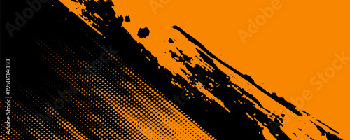orange black brush Car sticker wrap pattern banner abstract sporty lines black orange color combination grunge brush modern pattern racing motorsport vector design. eps 10