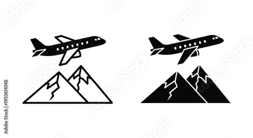 Airplane Mountains Travel Concept Commercial