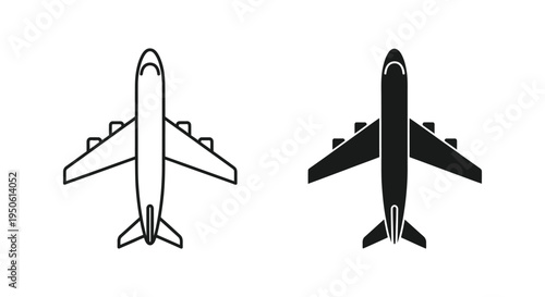Airplane Aircraft Icon Vector Symbol Commercial