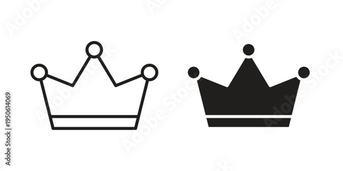 Crown icon illustration for web design. filled flat icons