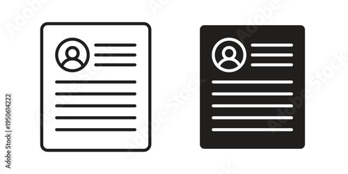 Curriculum icon illustration for web design. filled flat icons