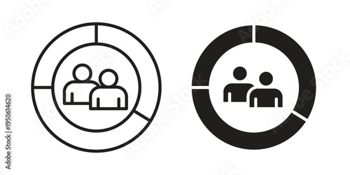 Demographics icon illustration for web design. filled flat icons