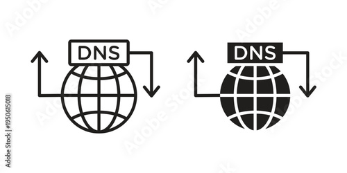 DNS icon illustration for web design. filled flat icons