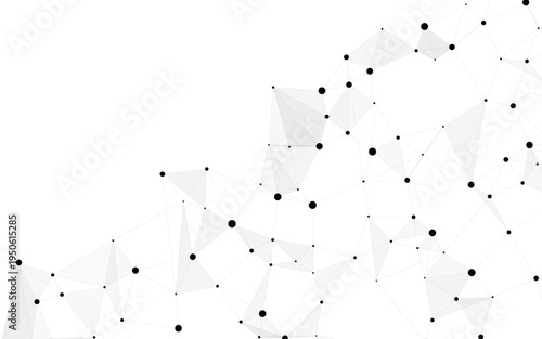 Abstract Plexus Wave with Connected Dots and Lines on White Background