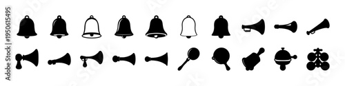 Hand Tools and Hardware Silhouettes Icon Collection - Collection of hand tool silhouettes including wrenches, pliers, and hardware items, ideal for construction, repair, and mechanical design concepts