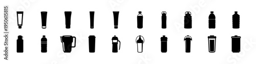 Exclamation Mark Warning Icon Silhouette Set - Black silhouette icon set of exclamation marks and alert symbols in different styles, commonly used for warnings, notifications, and caution graphics.