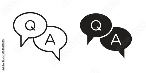 FAQ icon illustration for web design. filled flat icons