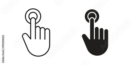 Finger press icon illustration for web design. filled flat icons