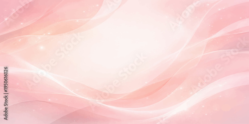 Soft pink abstract background featuring flowing silk waves and light vector curves in a motion-filled art illustration