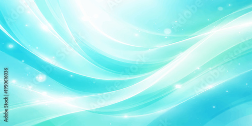 Abstract blue background featuring flowing waves of light and soft curves in a smooth vector design that creates a motion texture and fractal energy pattern for a modern wallpaper illustration