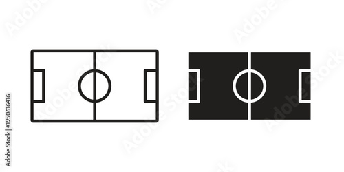 Football field icon illustration for web design. filled flat icons